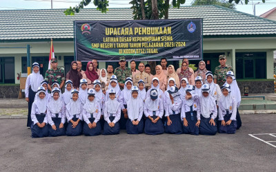 Latihan Dasar Kepemimpinan (LDK) SMP Negeri Tarub Bersama Anggota TNI di Kodim 0712